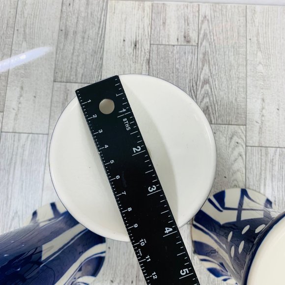 VTG Set of 3 Pacific Rim Candle Holders Blue White Ceramic Taper Candlestick - Picture 12 of 14